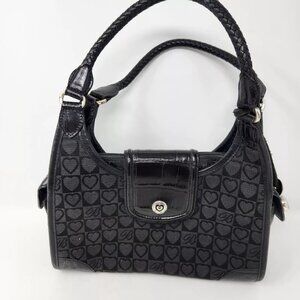 Brighton Handbag black canvas body heart design